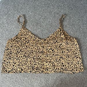 🔮 3/$15!!  Wild Fable Animal Print Crop Top Size Large.